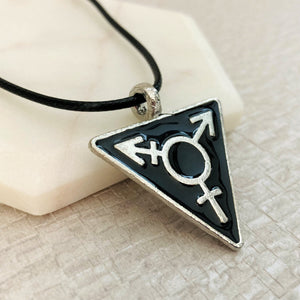 transgender necklace lgbt awareness black triangle pendant
