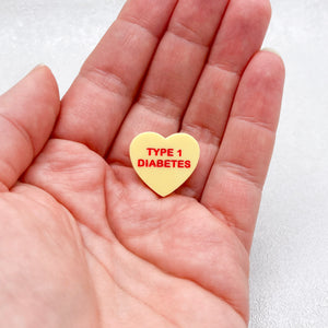 type 1 diabetes awareness pin handmade uk