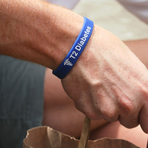type 2 diabetes wristband black blue mens