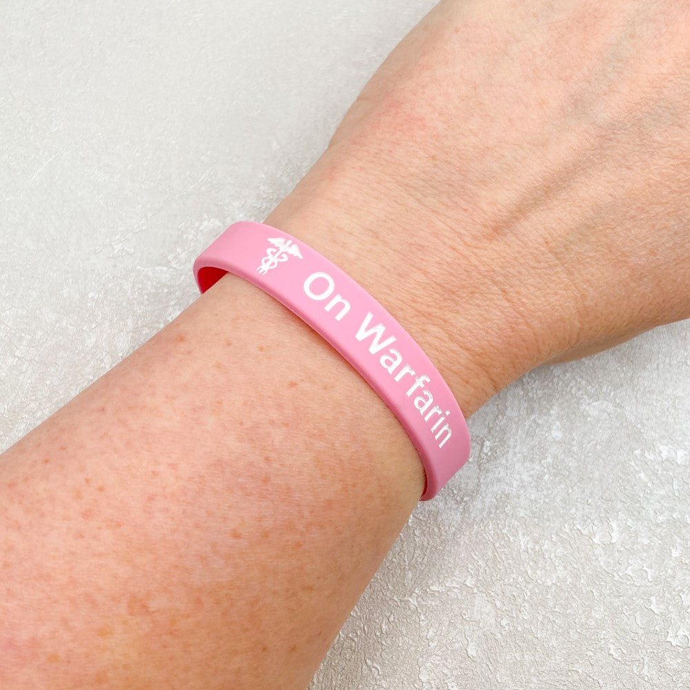 unisex warfarin wristbands pink ladies