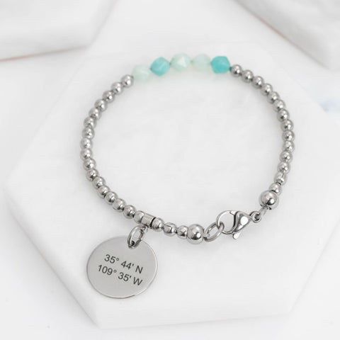 womens latitude longitude bracelet gift uk