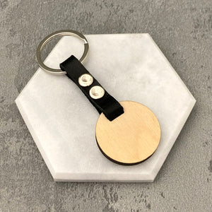 wooden keychain for cancer rivet back