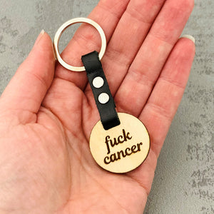 wooden keychain for cancer statement