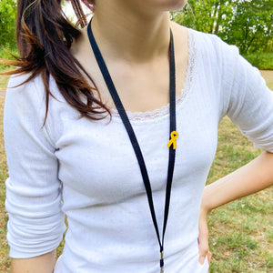 yellow awareness ribbon pin liver bladder cancer