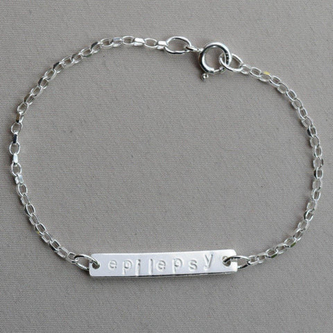 Ladies medical id bracelet epilepsy sterling silver 925 uk