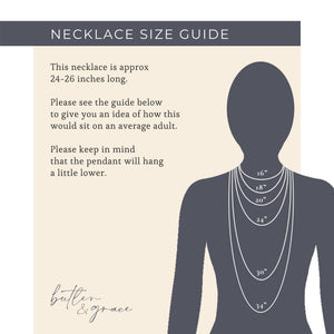 Necklace Size Chart from Butler and Grace, 24 26 inches