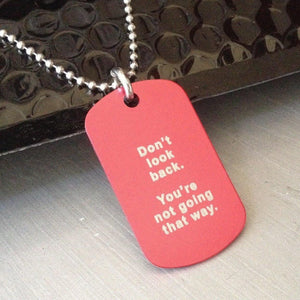 Red Dog Tag Necklace Inspirational Motivational