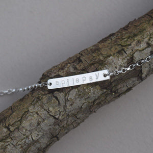 Womens epilepsy alert bracelet id sterling silver 925