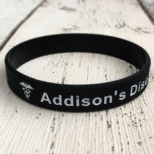 addison's disease wristbands black white