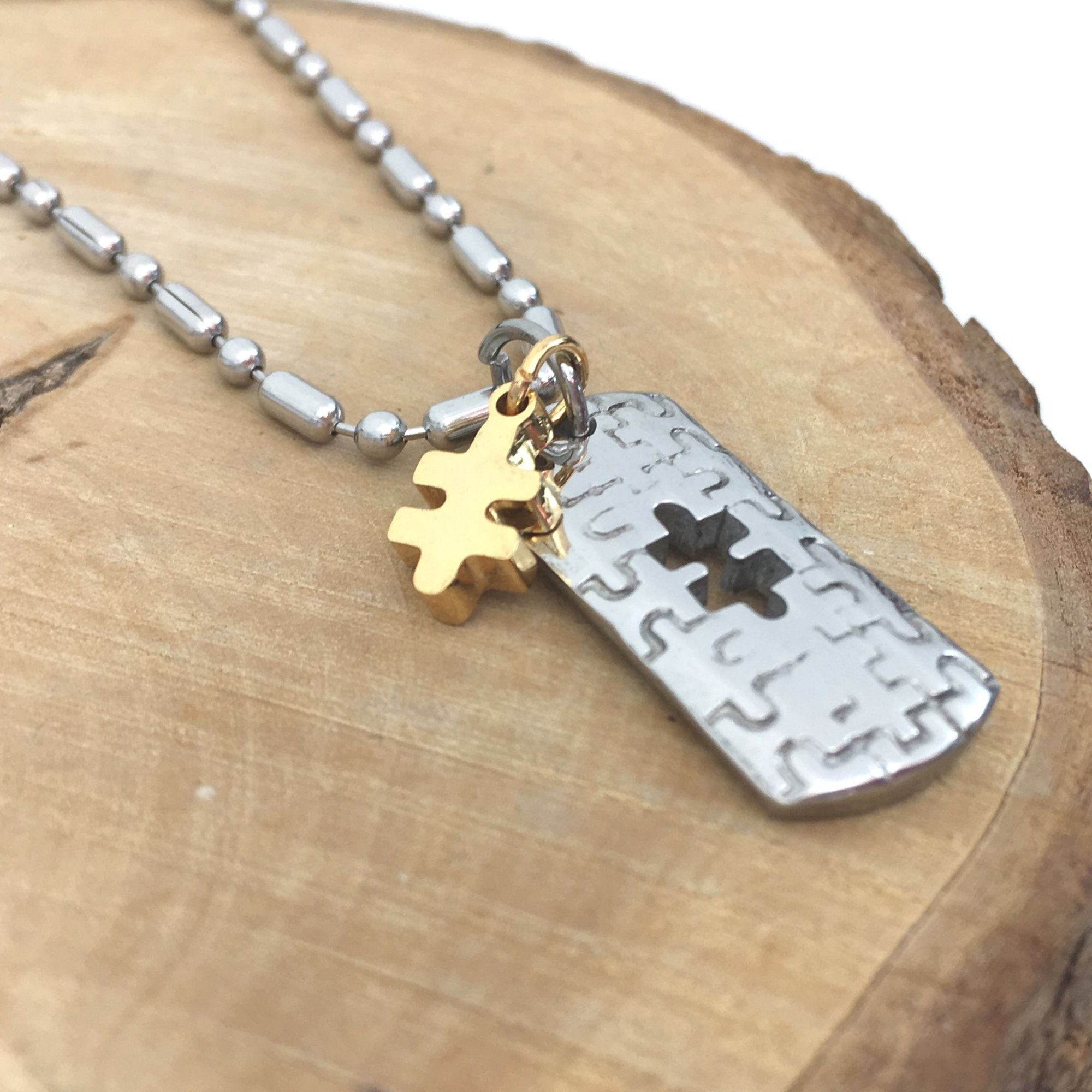 autism necklace for men gold gift present