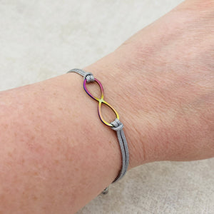 autism rainbow infinity jewellery ladies bracelet