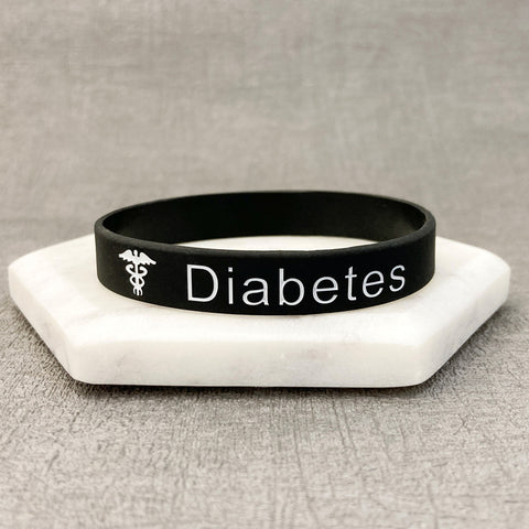 casual diabetes wristband black white bracelet