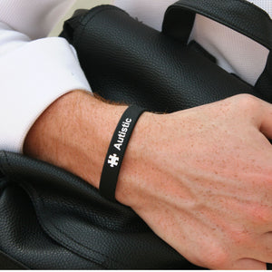 casual unisex wristband for autism black white band