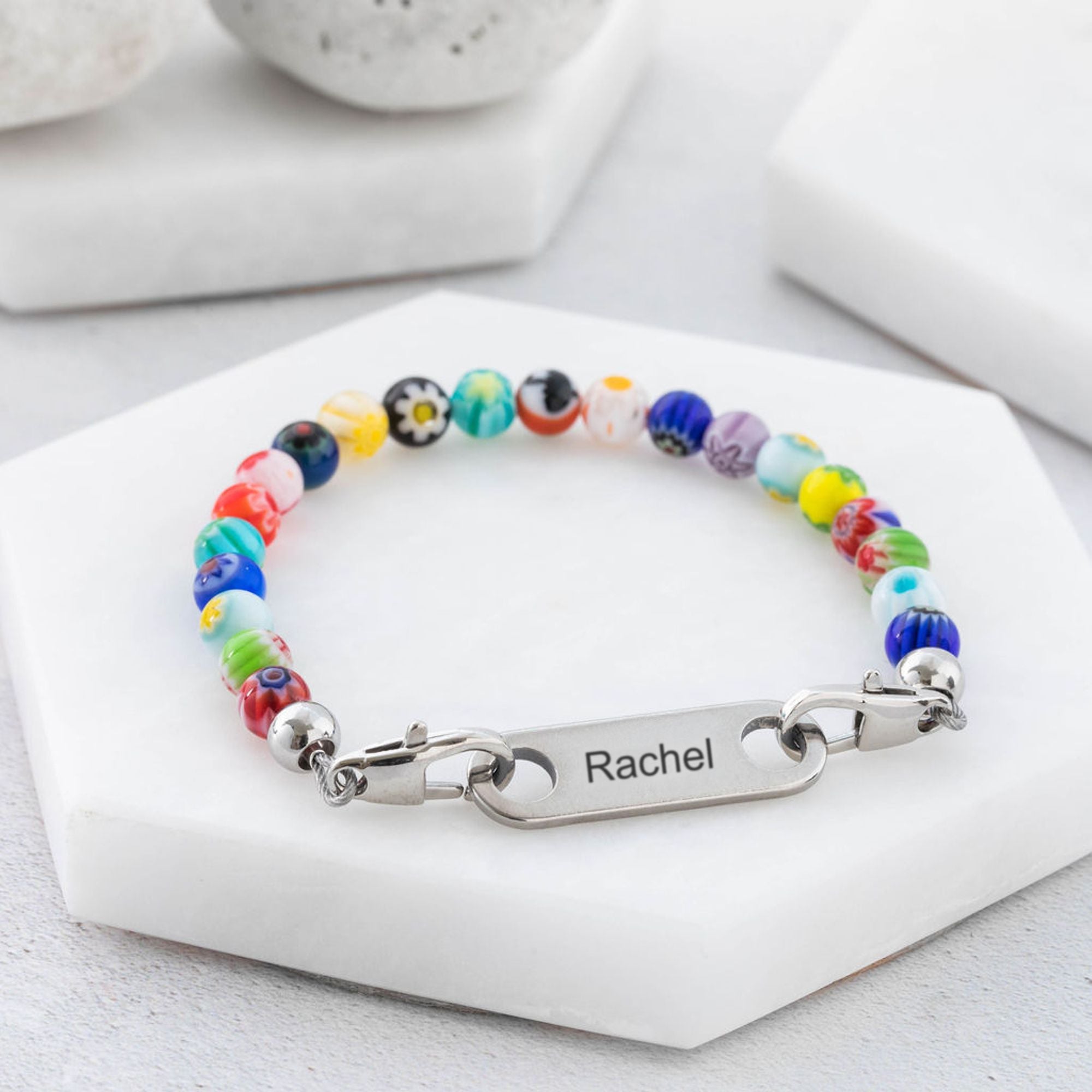 colourful personalised bracelet for girls name custom