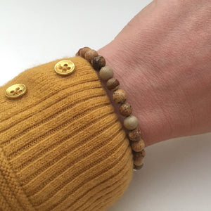 custom engraved beaded bracelet jasper beads