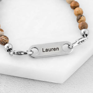 custom engraved beaded bracelet ladies name