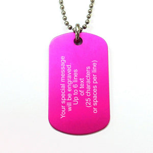 custom engraved necklace pink personalised text