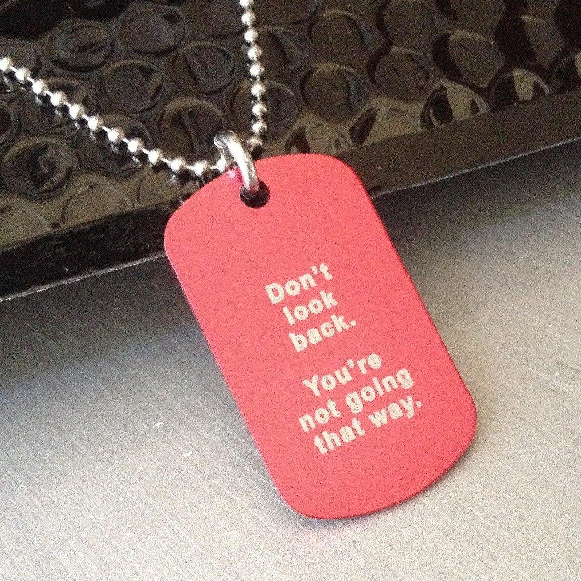 custom engraved necklace red message