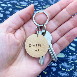 diabetic af keychain gift type 1 2