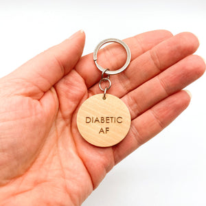 diabetic af keychain type 1 2