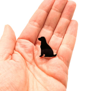 dog pin badge black labrador puppy