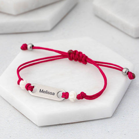 girls custom engraved bracelet adjustable handmade