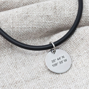 gps coordinates necklace for men gift
