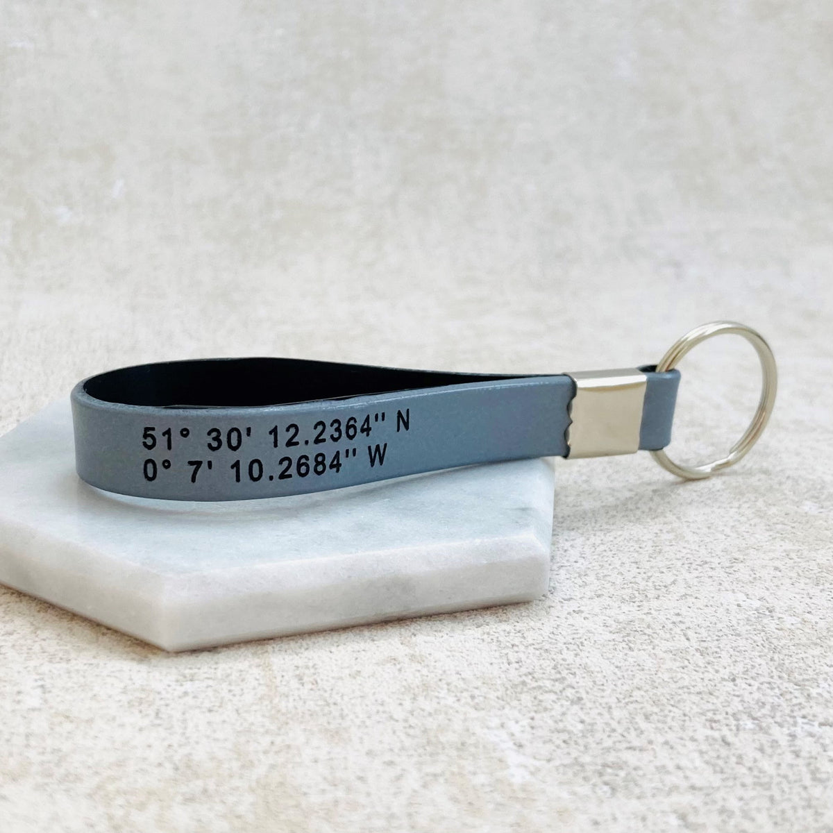 grid coordinates keychain custom special place