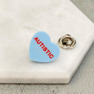 heart pin for autism awareness blue gifts for her him