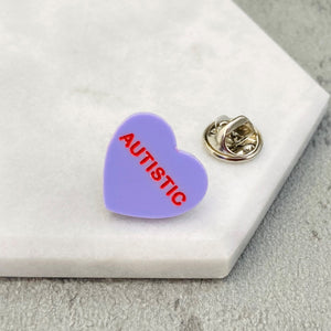 heart pin for autism awareness purple