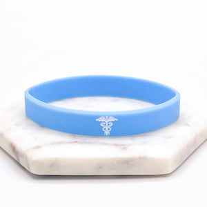 hidden message medical wristband blue personalised