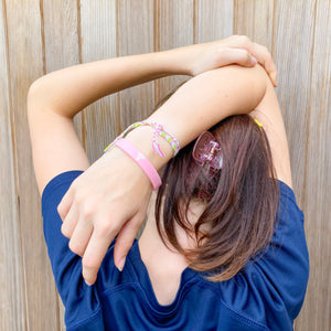 hidden message medical wristband for girls pink