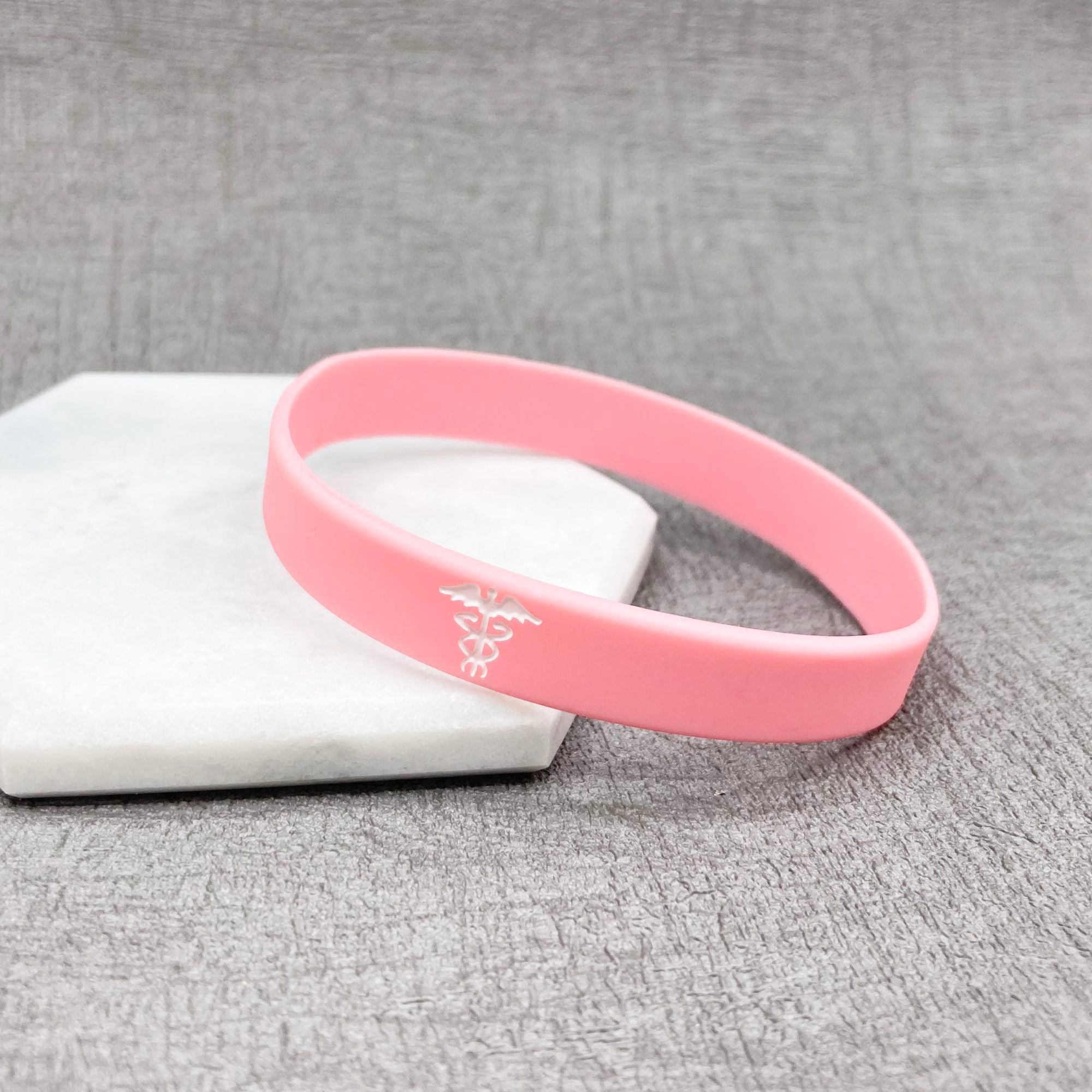hidden message medical wristband pink custom