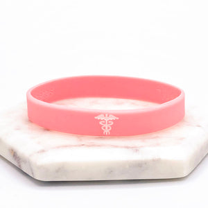 hidden message medical wristband pink personalised