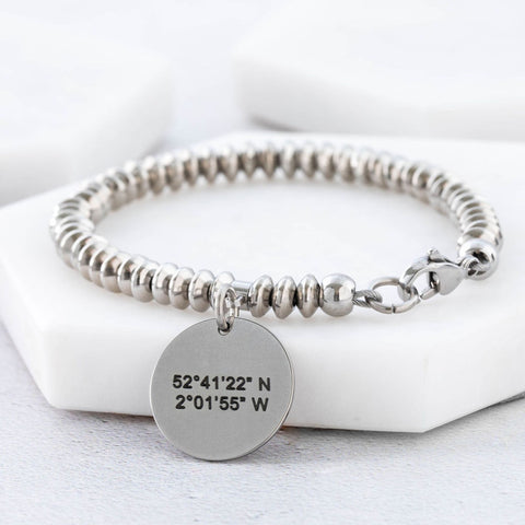 ladies grid coordinates charm bracelet special place love
