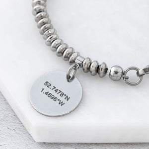 ladies grid coordinates charm bracelet wedding proposal