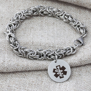 ladies medical alert bracelet silver chain