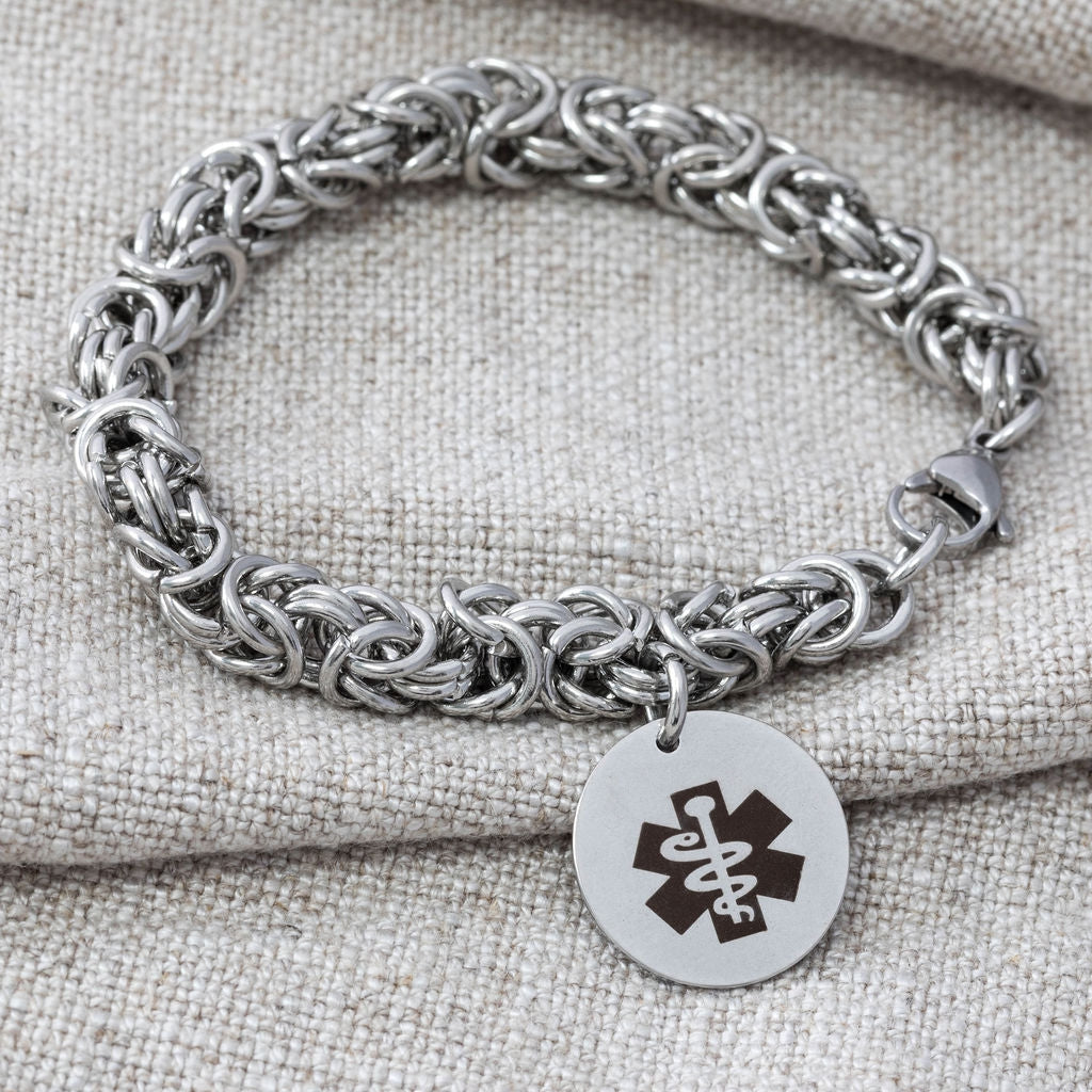 ladies medical alert bracelet stainless steel