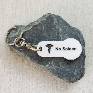 medical alert trolley keychains no spleen coin