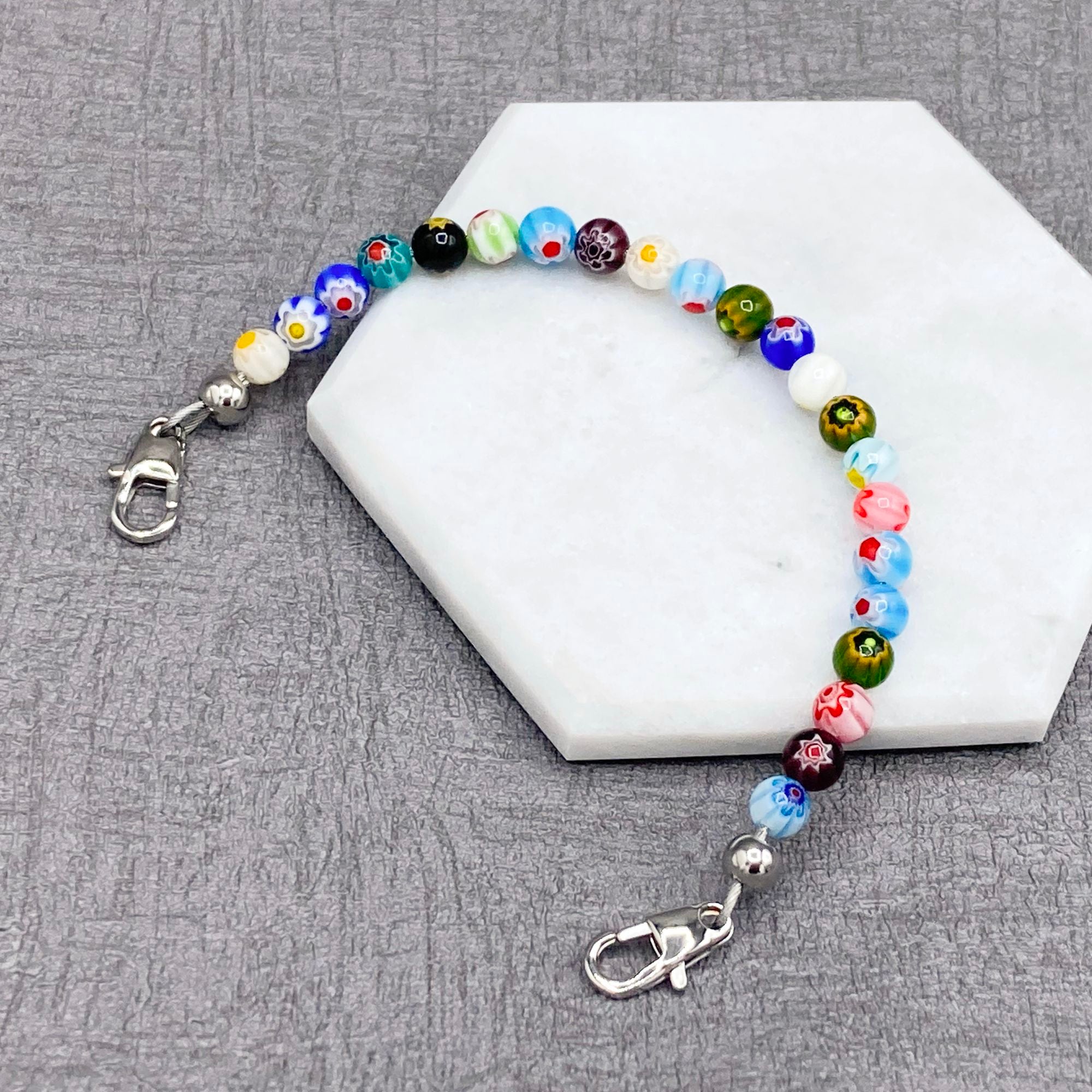 medical bracelet replacement beads millefiori uk