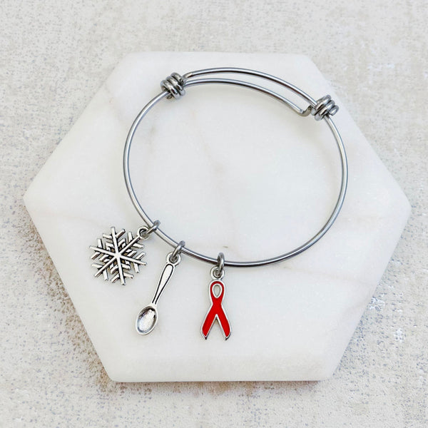 multiple sclerosis support bracelet snowflake spoon