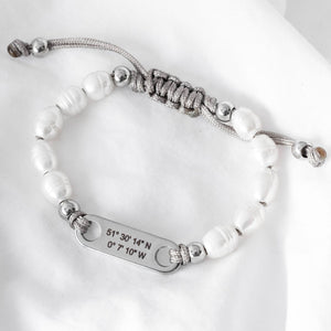 pearl gps location bracelet proposal jewellery