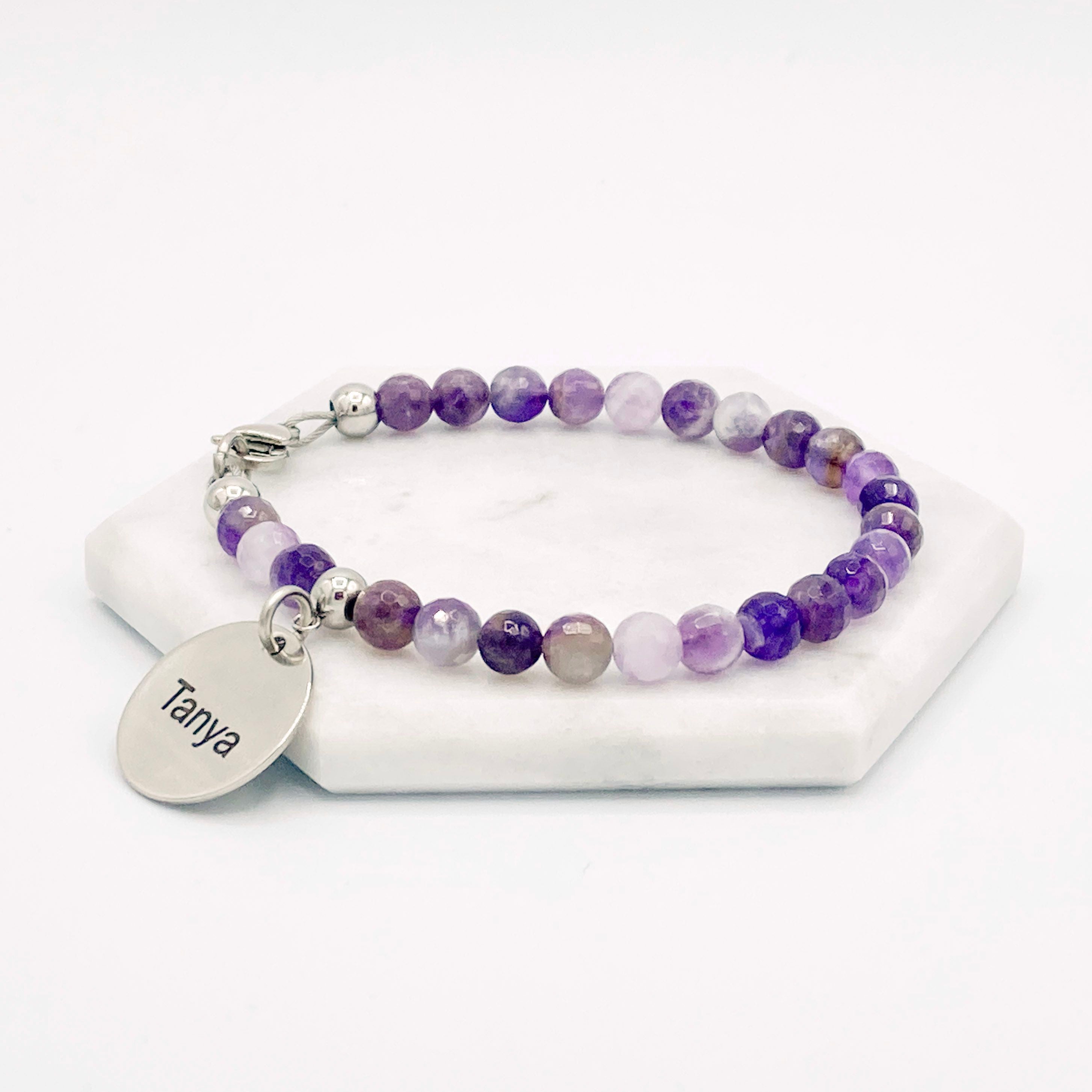 personalised amethyst bracelet gift jewellery