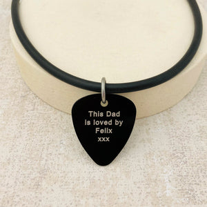personalised mens necklace engraved plectrum