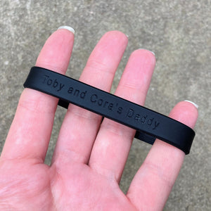 personalised unisex wristband plain black hidden