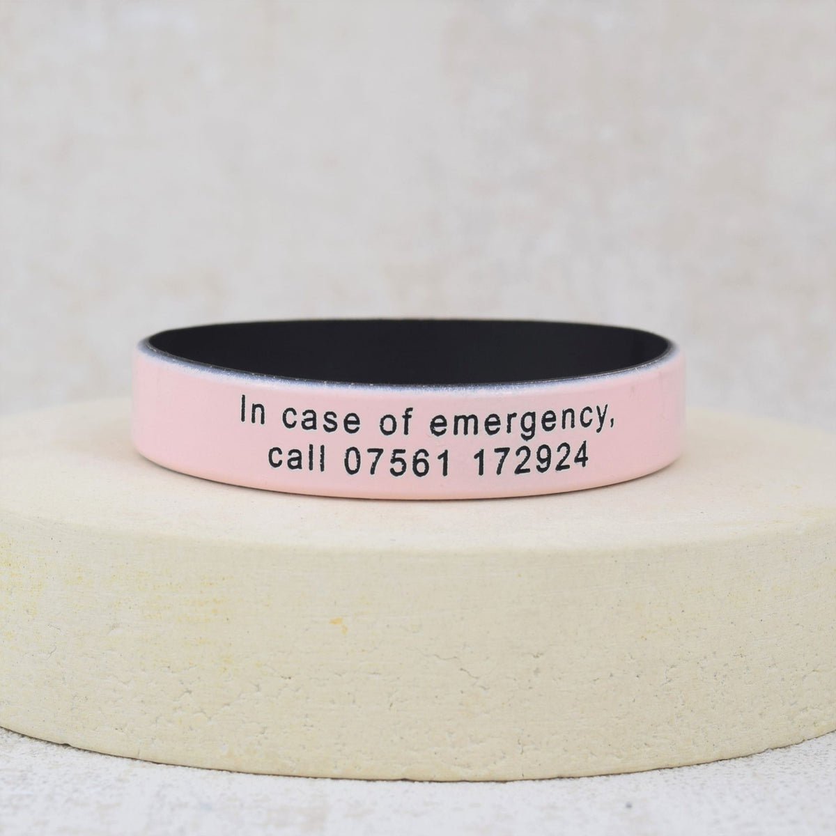 personalised unisex wristbands blush pink black ladies
