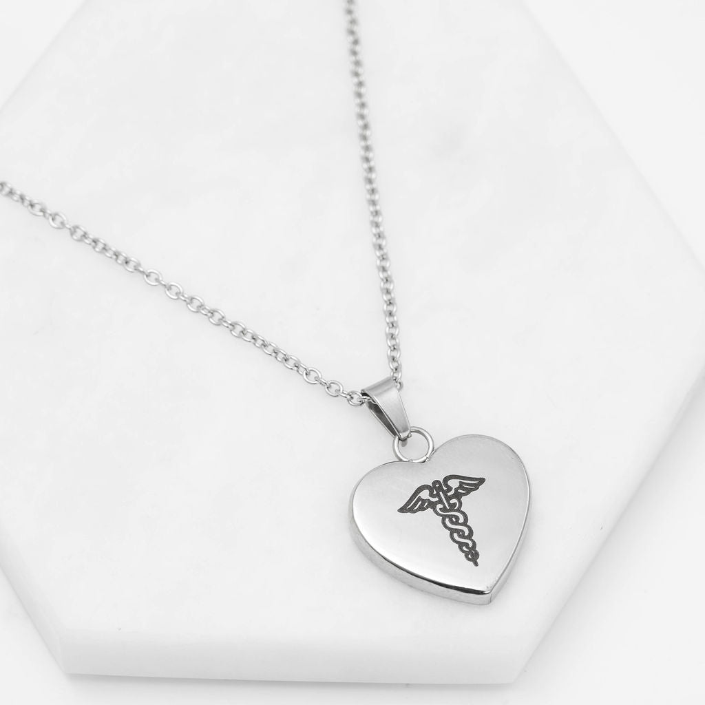 Sterling Silver Medical ID Alert necklace- | Mali's Fashion Jewelry