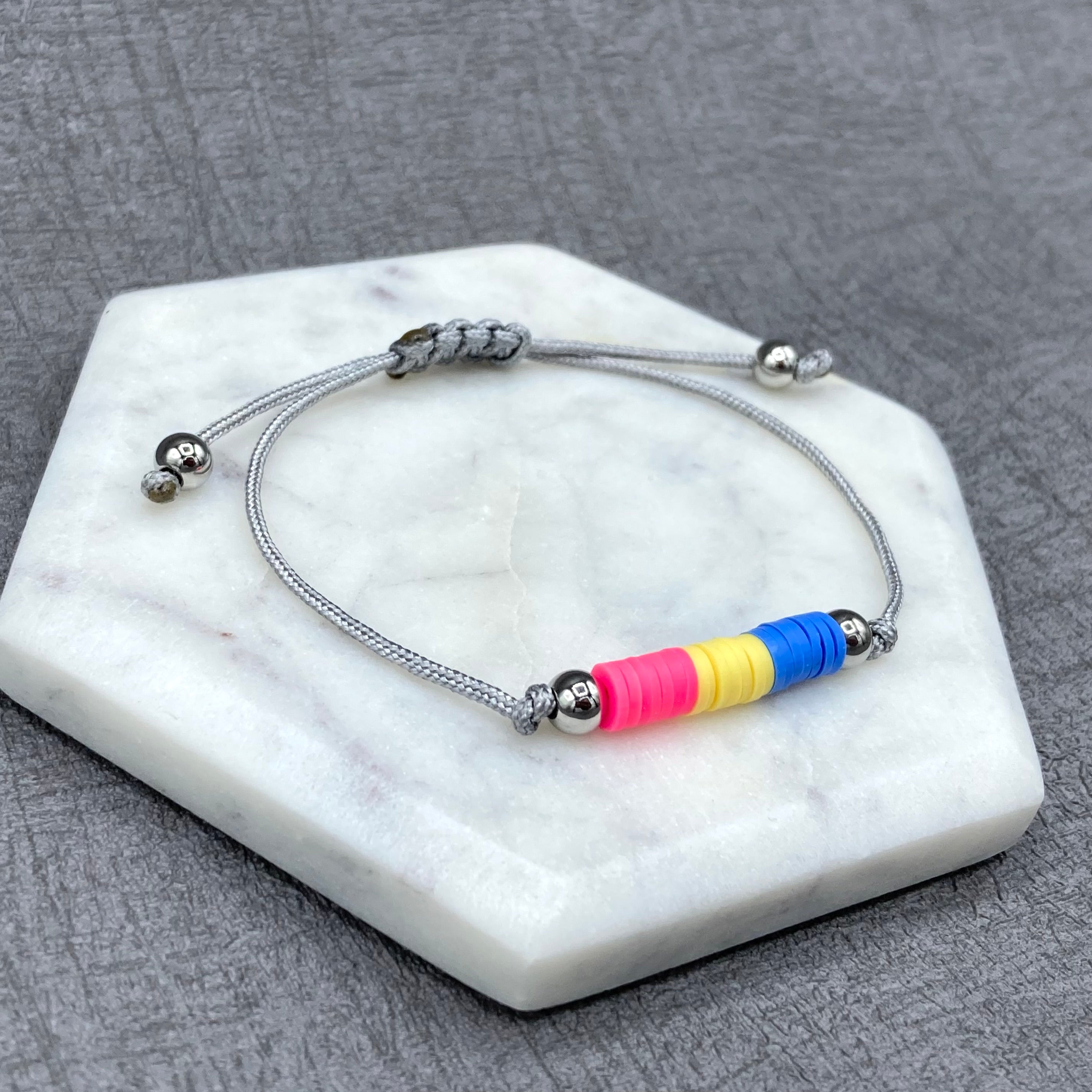 pride bracelet pansexual pink yellow blue beads