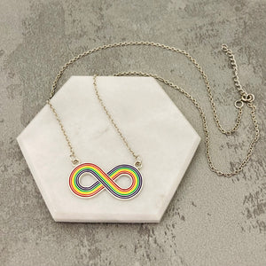 rainbow infinity autism necklace aspergers