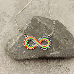 rainbow infinity autism necklace ladies mens